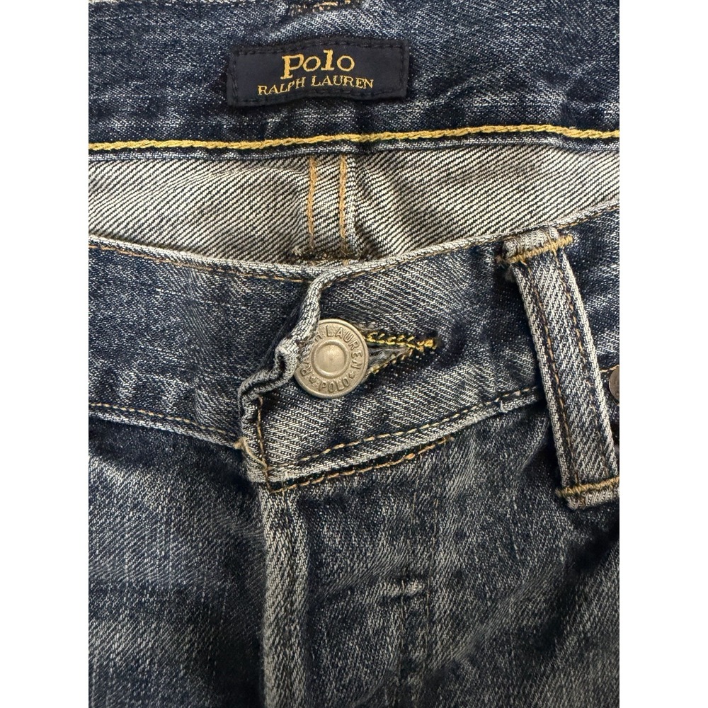 Polo Ralph Lauren Sullivan Slim Graphic Denim Shorts Men 33 Distressed Y2K Rare - Picture 3 of 14